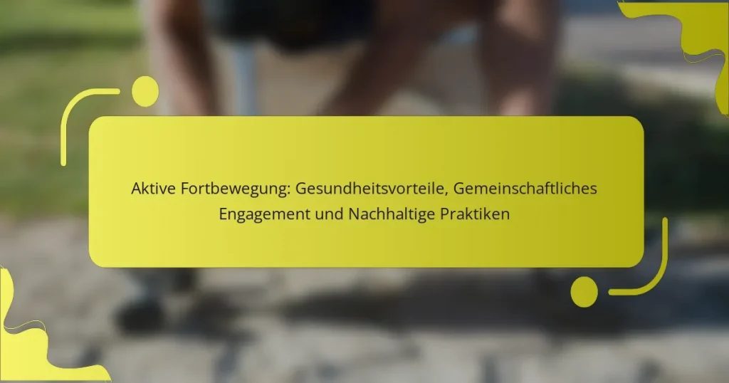 Aktive Fortbewegung: Gesundheitsvorteile, Gemeinschaftliches Engagement und Nachhaltige Praktiken