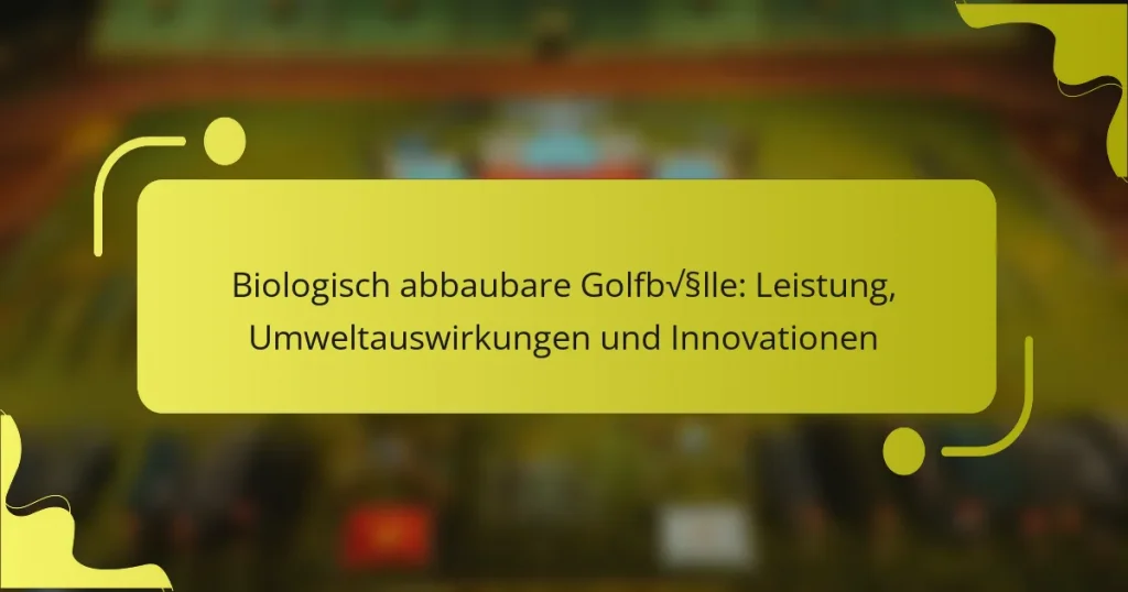 Biologisch abbaubare Golfbälle: Leistung, Umweltauswirkungen und Innovationen