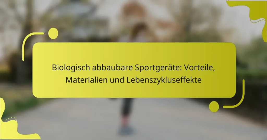 Biologisch abbaubare Sportgeräte: Vorteile, Materialien und Lebenszykluseffekte