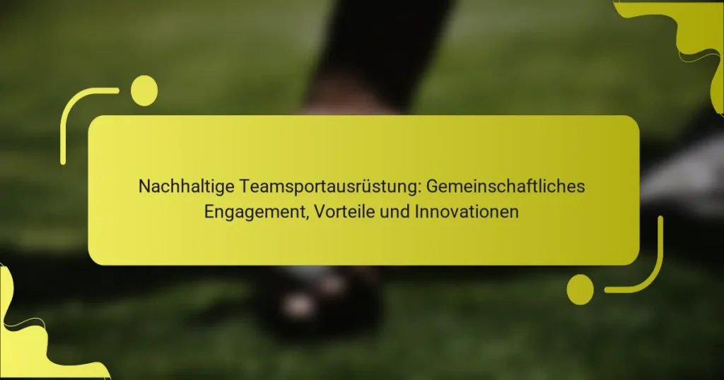 Nachhaltige Teamsportausrüstung: Gemeinschaftliches Engagement, Vorteile und Innovationen