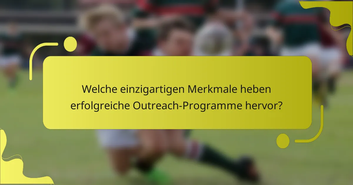 Welche einzigartigen Merkmale heben erfolgreiche Outreach-Programme hervor?